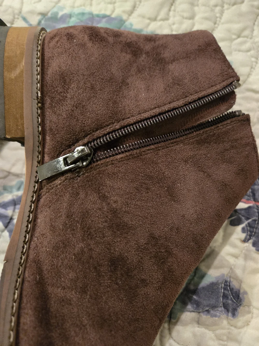 Sporto Beltram Men's Brown Faux Suede Side Zip Ankle Boots Size 9.5M